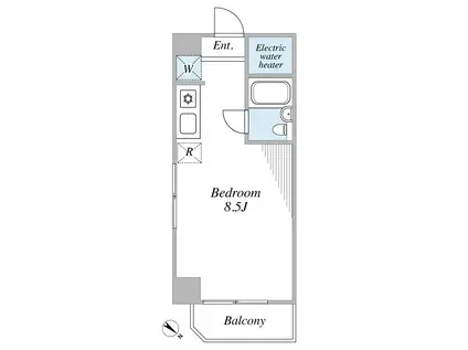 日商岩井日本橋浜町マンション(ワンルーム/5階)の間取り写真