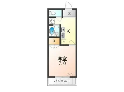 プレジール西ノ京(1K/1階)の間取り写真