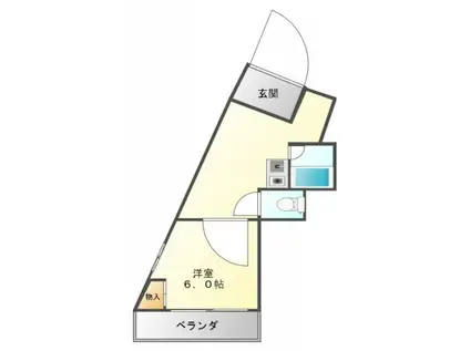 ハイツハラヤマ(1K/4階)の間取り写真