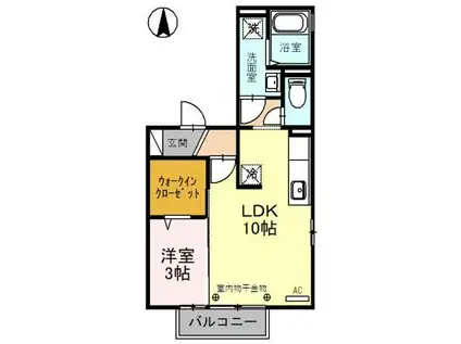 エテルネルK(1LDK/2階)の間取り写真