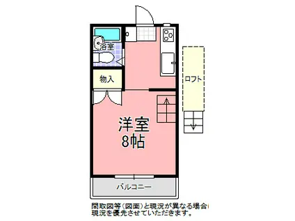 渡里町KUNOアパートメント(ワンルーム/2階)の間取り写真