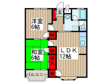 第2メゾン嶋田(2LDK/2階)の間取り写真