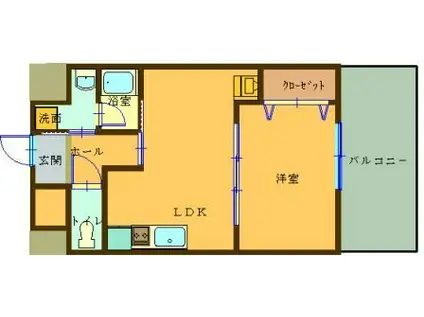 SAI宇宿(1LDK/8階)の間取り写真