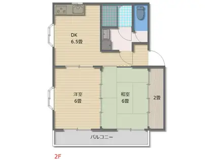 ベルパステ(2DK/2階)の間取り写真