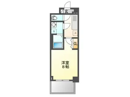 エスレジデンス志賀本通ノース(1K/3階)の間取り写真