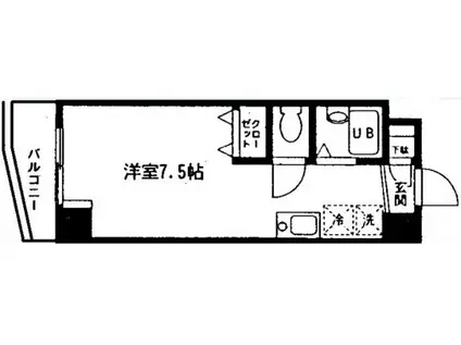 コート富士館(ワンルーム/2階)の間取り写真