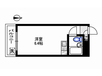 鶴見駅前ダイヤモンドマンション(ワンルーム/5階)の間取り写真