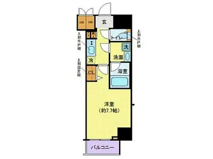 メインステージ錦糸町VIIラピス(1K/11階)の間取り写真