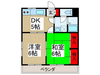 メゾン中村(2DK/3階)の間取り写真