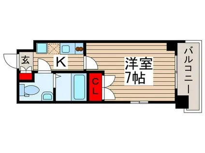 パークキューブ北松戸(1K/3階)の間取り写真