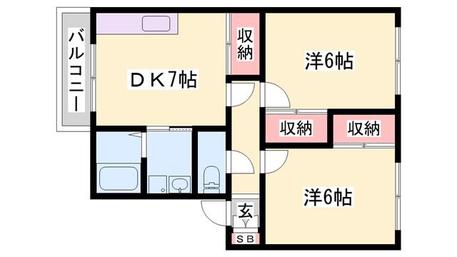 蒲田ソルステージ(2DK/1階)の間取り写真