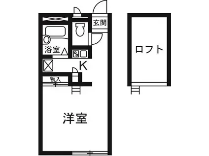 エスポワール前橋(1K/2階)の間取り写真