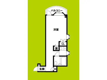 ダイアパレス堀江公園(ワンルーム/6階)の間取り写真