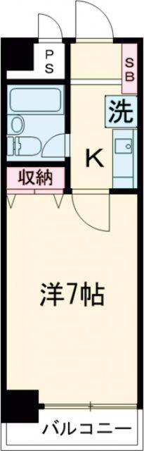 ダイアパレスポートアベニュー高松100(1K/2階)の間取り写真