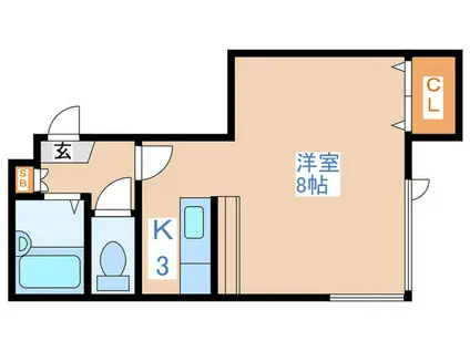 アルカーサル4(1K/4階)の間取り写真