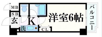 エスリード三宮フラワーロード(1K/3階)の間取り写真