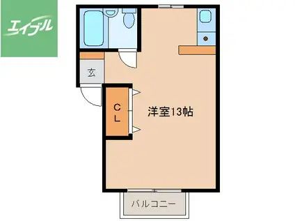 ウィンザーコバスワ(ワンルーム/2階)の間取り写真