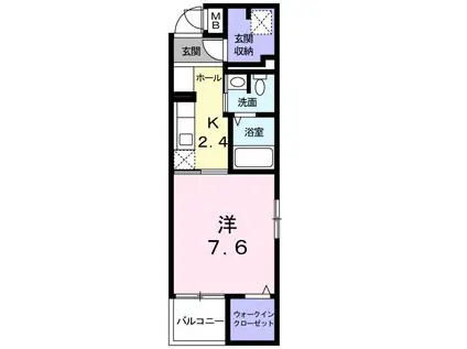 メゾンドアミティエ(1K/4階)の間取り写真