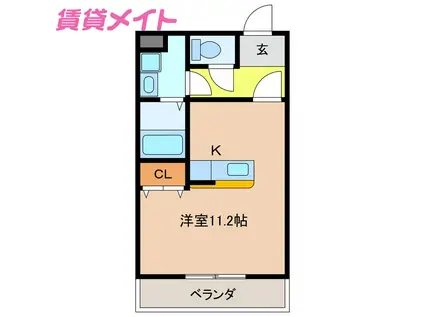 アタゴール(ワンルーム/3階)の間取り写真