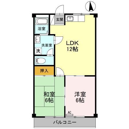 アリエッタ(2LDK/2階)の間取り写真