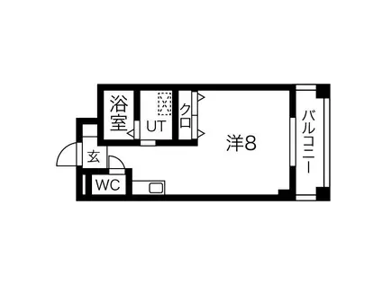 Kコーポ(ワンルーム/2階)の間取り写真