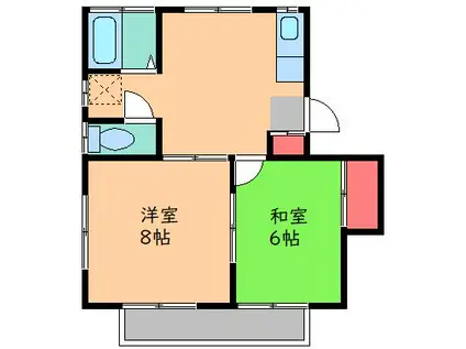 コーポミサオ(2DK/2階)の間取り写真