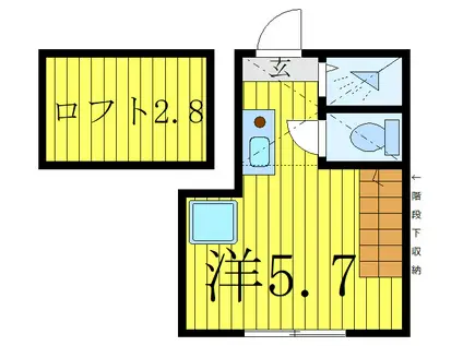 アーバン西尾久(ワンルーム/1階)の間取り写真
