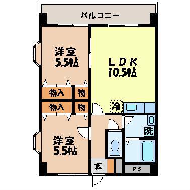 アーブルセゾン(2LDK/3階)の間取り写真