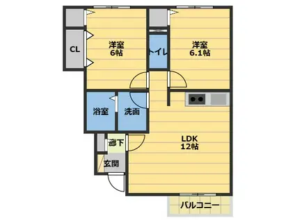 ソフィアコート A(2LDK/1階)の間取り写真