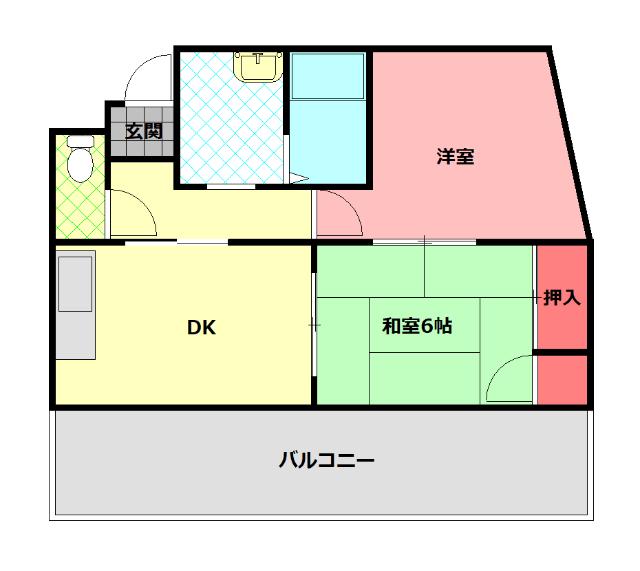 ロイヤルハイツ木村2号館(3DK/3階)の間取り写真
