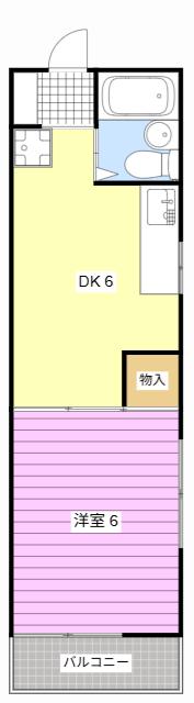 エスポアールII(1DK/2階)の間取り写真