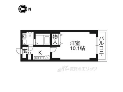 プリモフィオーレ室町(1K/4階)の間取り写真