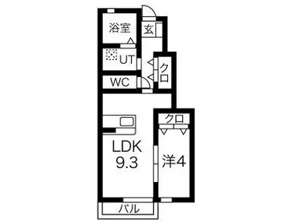 ファーストタウン上堂(1LDK/1階)の間取り写真