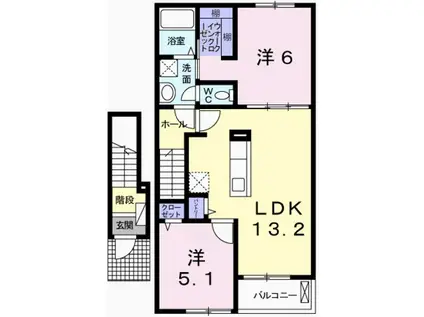 スカイ・ガーデンズ(2LDK/2階)の間取り写真