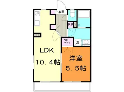 CASA MILA III カーサミラ(1LDK/2階)の間取り写真