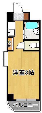 リバーサイド中津口(ワンルーム/3階)の間取り写真