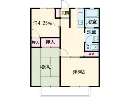 福正ハイツA(3K/2階)の間取り写真