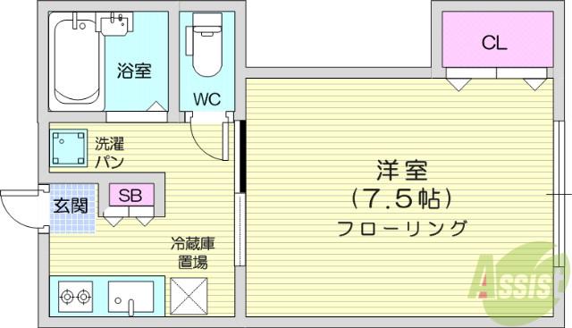 コーポ嶺(1K/1階)の間取り写真
