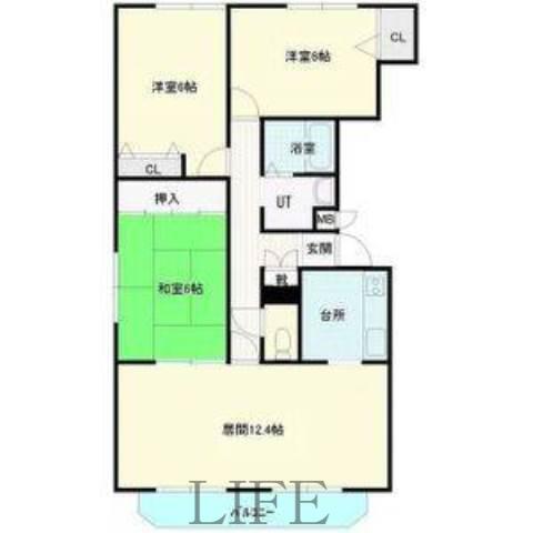 インペリアルII(3LDK/4階)の間取り写真