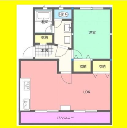 エクレール籠上(1LDK/2階)の間取り写真