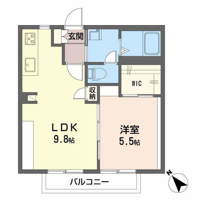 アーデンハイツ(1LDK/2階)の間取り写真