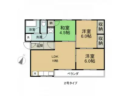 メゾンスマ(3LDK/2階)の間取り写真