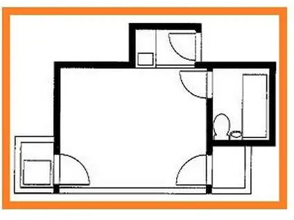 松宮ハイツ二子(ワンルーム/4階)の間取り写真