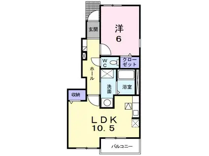 ストークパークII(1LDK/1階)の間取り写真