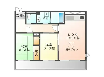 SURPLUSリーベI(2LDK/1階)の間取り写真