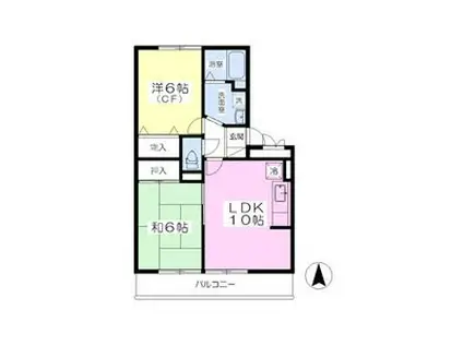 ラルジュメゾン(2LDK/1階)の間取り写真