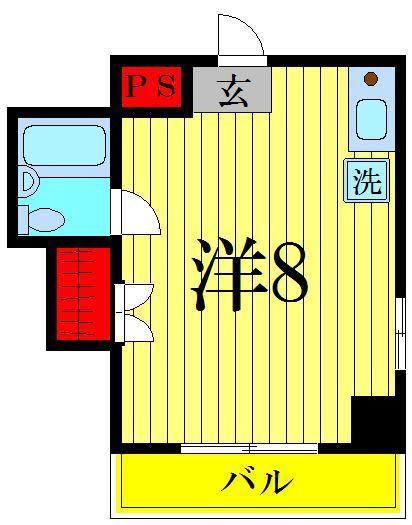 バウハウス(ワンルーム/2階)の間取り写真