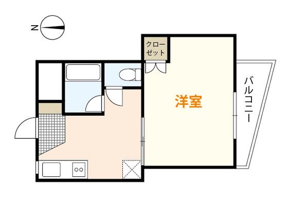 フェリーチェ大町駅前(1DK/2階)の間取り写真