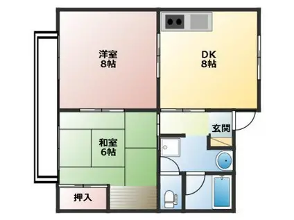 アベニュー泉(2DK/2階)の間取り写真