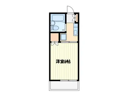 スカイヒルズII(1K/2階)の間取り写真